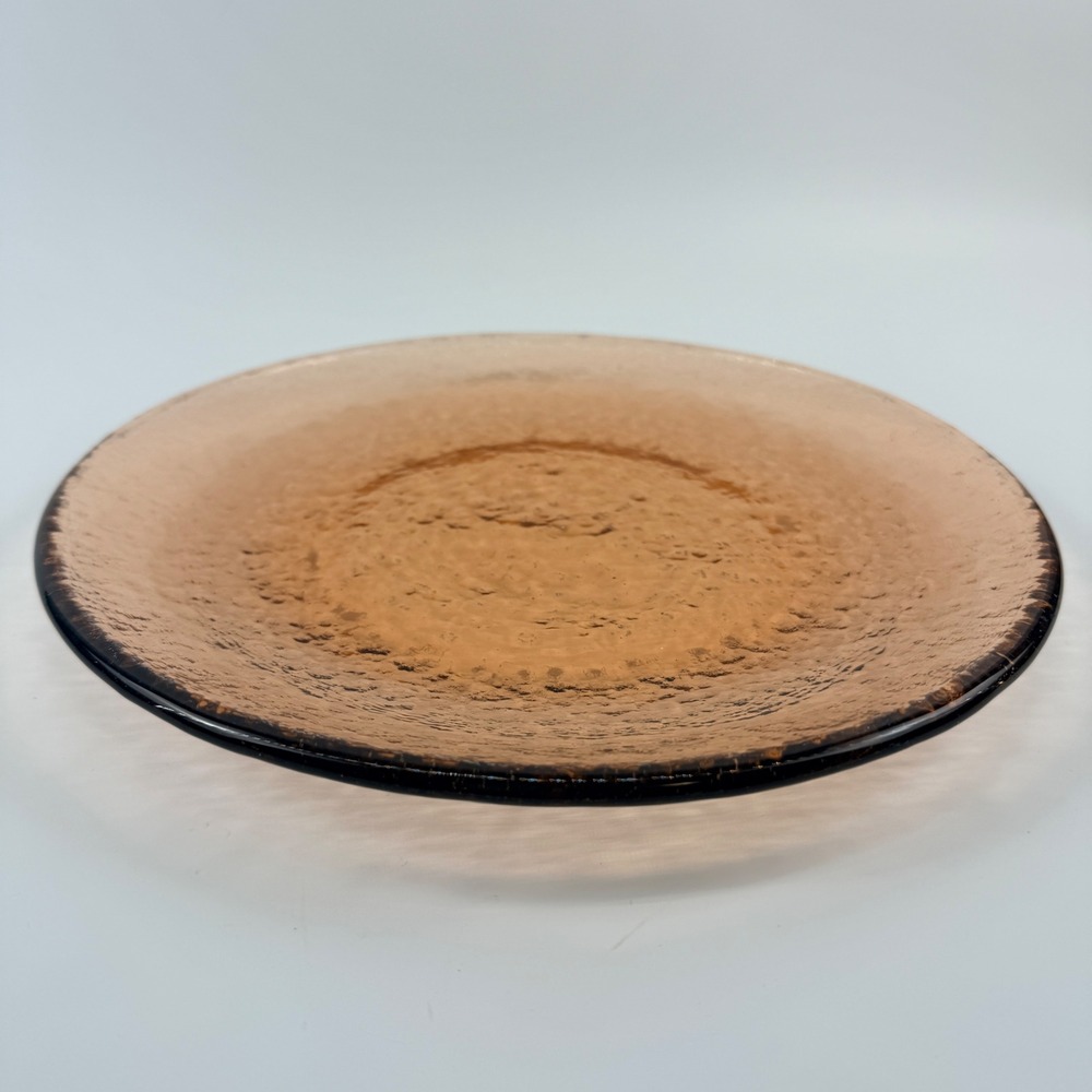 Fire and Light Recycled Glass 11" Dinner Plate Copper Discontinued - Picture 2 of 6